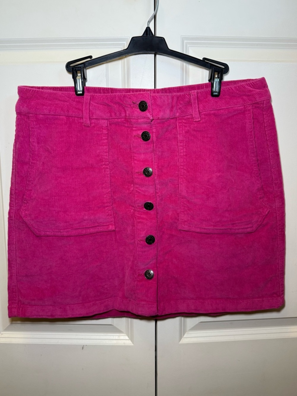 Hot Pink Fuchsia Corduroy Mini Skirt with Button Front from Wild Fable